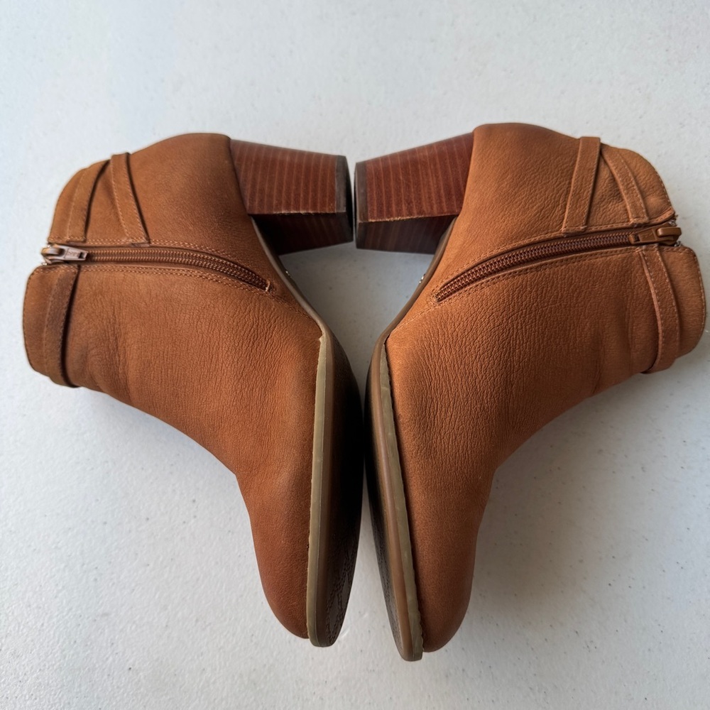 Vionic Upright Upton Leather Ankle Boot Cognac Women's USA Size 8 Casual Travel - Picture 4 of 11